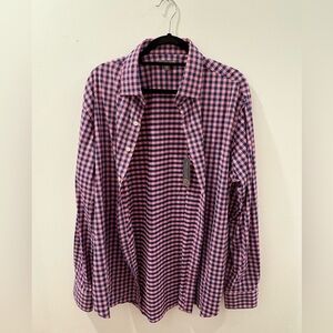 Men's Peter Millar XL Pink & Blue Long Sleeve Dress Shirt- Brand new with tags